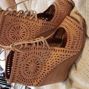 Jeffrey Campbell Rayos Perforated Wedge Sandal